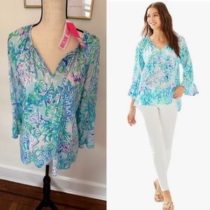 Lilly Pulitzer NWT Willa Flounce Top